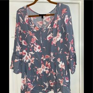 Lane Bryant-grey and pink floral